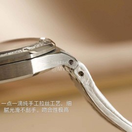 Audemars Piguet Crocodile Skin Strap Calendar Watch For Women White