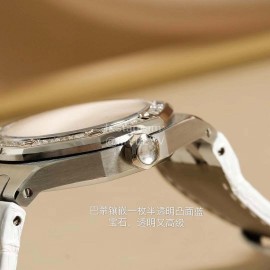 Audemars Piguet Crocodile Skin Strap Calendar Watch For Women White
