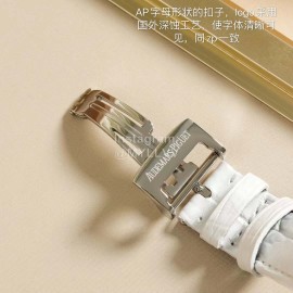 Audemars Piguet Crocodile Skin Strap Calendar Watch For Women White