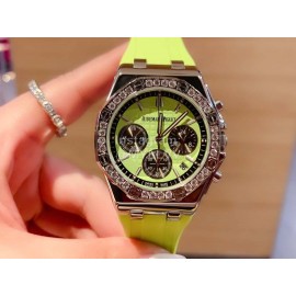 Audemars Piguet Rubber Strap Sapphire Glass Watch For Women Green