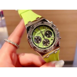 Audemars Piguet Rubber Strap Sapphire Glass Watch For Women Green