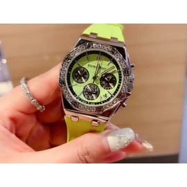 Audemars Piguet Rubber Strap Sapphire Glass Watch For Women Green