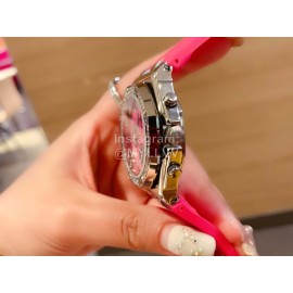 Audemars Piguet Rubber Strap Sapphire Glass Watch For Women Rose Red