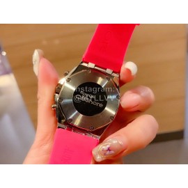Audemars Piguet Rubber Strap Sapphire Glass Watch For Women Rose Red