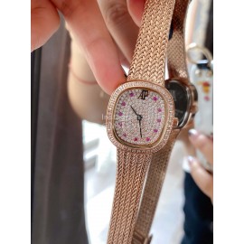 Audemars Piguet Retro Diamond Dial Watch For Women Rose Gold