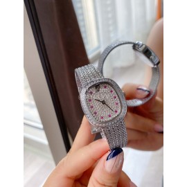 Audemars Piguet Retro Diamond Dial Watch For Women Silver