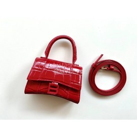 Balenciaga Mini Fashion Leather Crossbody Bag Handbag Red