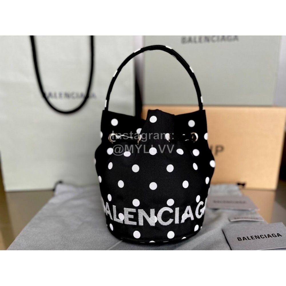 Balenciaga Canvas Wheel Drawstring Bucket Bag For Women