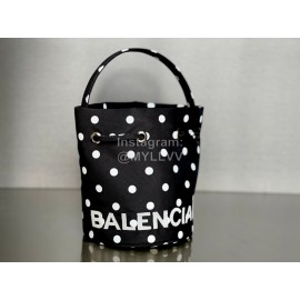 Balenciaga Canvas Wheel Drawstring Bucket Bag For Women