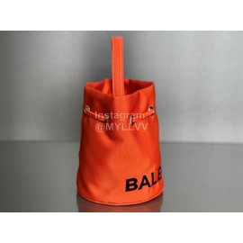 Balenciaga Canvas Wheel Drawstring Bucket Bag For Women Orange