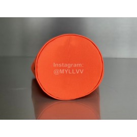 Balenciaga Canvas Wheel Drawstring Bucket Bag For Women Orange