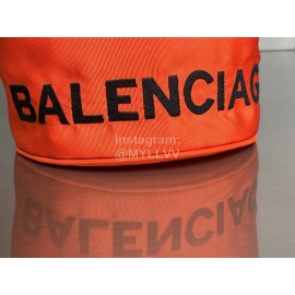 Balenciaga Canvas Wheel Drawstring Bucket Bag For Women Orange