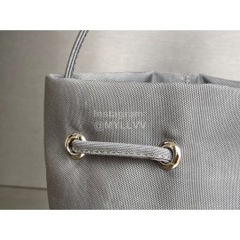Balenciaga Canvas Wheel Drawstring Bucket Bag For Women Gray