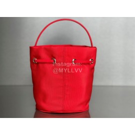 Balenciaga Canvas Wheel Drawstring Bucket Bag For Women Red