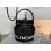 Balenciaga Canvas Wheel Drawstring Bucket Bag For Women Black