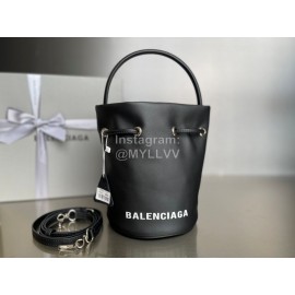 Balenciaga Black Canvas Wheel Drawstring Bucket Ba..