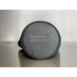 Balenciaga Black Canvas Wheel Drawstring Bucket Bag For Women