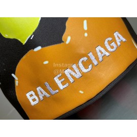 Balenciaga Love Graffiti Canvas Wheel Drawstring Bucket Bag For Women