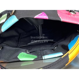 Balenciaga Love Graffiti Canvas Wheel Drawstring Bucket Bag For Women