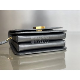 Balenciaga Black Crocodile Embossing Crossbody Flap Bag 