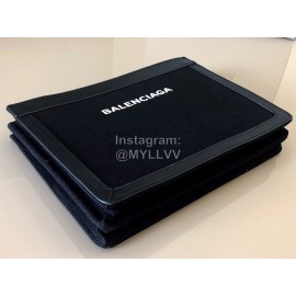 Balenciaga Fashion Nevy Box Canvas Collage Leather Envelope Bag Black