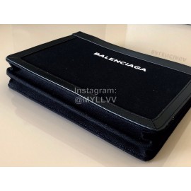 Balenciaga Fashion Nevy Box Canvas Collage Leather Envelope Bag Black