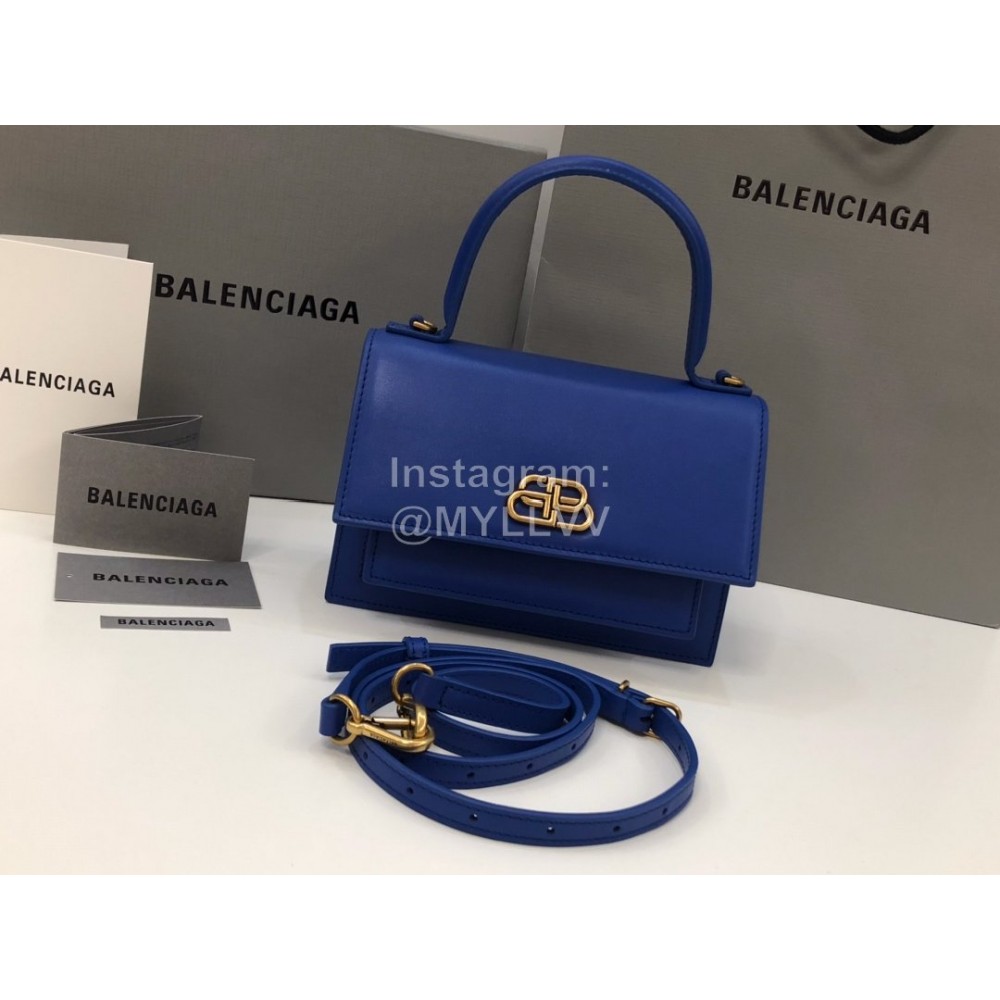 Balenciaga Leather Crossbody Sharp Handbag Blue