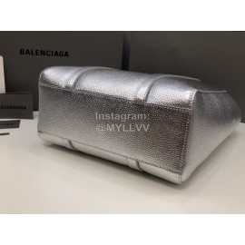 Balenciaga Large Cowhide Crossbody Tote Bag Handbag Silver