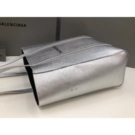 Balenciaga Large Cowhide Crossbody Tote Bag Handbag Silver