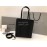 Balenciaga Large Cowhide Crossbody Tote Bag Handbag Black