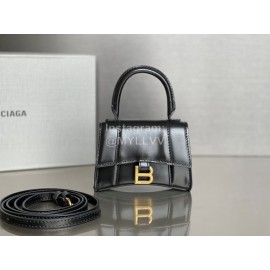 Balenciaga Black Cowhide Gold Buckle Handbag