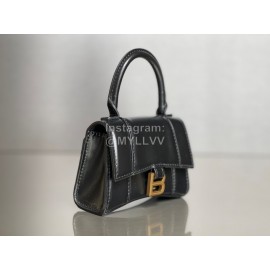 Balenciaga Black Cowhide Gold Buckle Handbag