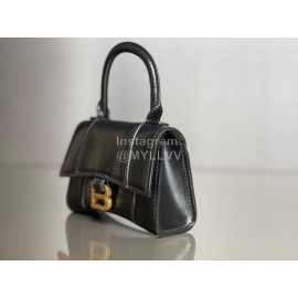 Balenciaga Black Cowhide Gold Buckle Handbag