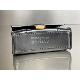 Balenciaga Black Cowhide Gold Buckle Handbag