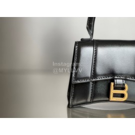 Balenciaga Black Cowhide Gold Buckle Handbag