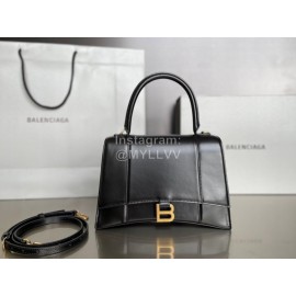 Balenciaga Medium Black Cowhide Gold Buckle Handbag