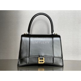 Balenciaga Medium Black Cowhide Gold Buckle Handbag