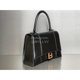 Balenciaga Medium Black Cowhide Gold Buckle Handbag