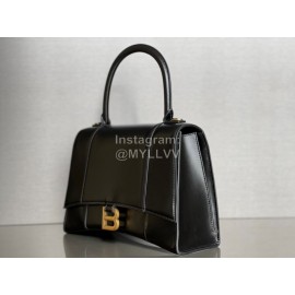 Balenciaga Medium Black Cowhide Gold Buckle Handbag
