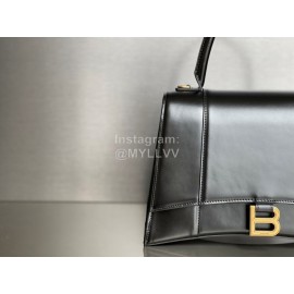 Balenciaga Medium Black Cowhide Gold Buckle Handbag