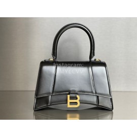 Balenciaga Small Black Cowhide Gold Buckle Handbag