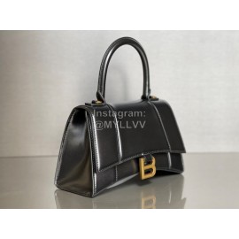 Balenciaga Small Black Cowhide Gold Buckle Handbag