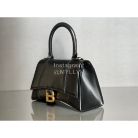 Balenciaga Small Black Cowhide Gold Buckle Handbag