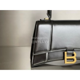 Balenciaga Small Black Cowhide Gold Buckle Handbag