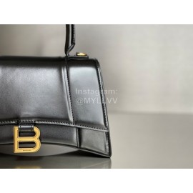 Balenciaga Small Black Cowhide Gold Buckle Handbag
