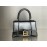 Balenciaga Mini Black Cowhide Gold Buckle Handbag