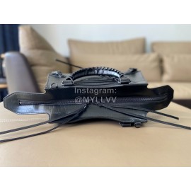 Balenciaga Black Crocodile Leather Crossbody Handbag