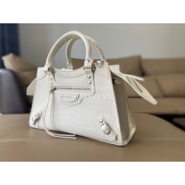 Balenciaga Large Crocodile Leather Crossbody Handbag