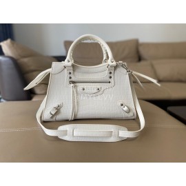 Balenciaga Large Crocodile Leather Crossbody Handbag