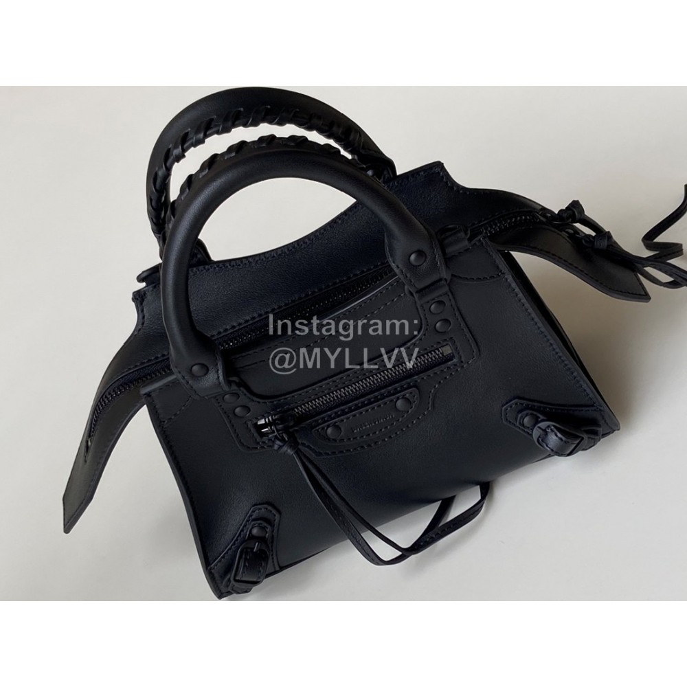 Balenciaga Fashion Leather Crossbody Handbag Black